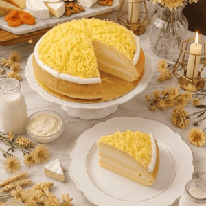 Triple Cheese Indulgence Cake Pie 